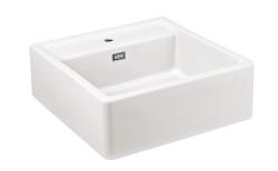 Ausmann Ceramic Panor Shade Kerámiai Fehér Butler Mosogató - Beépíthető és Félbeépíthető 630 x 597 mm csaptelephellyel és rozsdamentes acél dugóval 1208970560