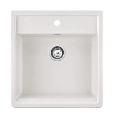 Ausmann Ceramic Panor Shade Kerámiai Fehér Butler Mosogató - Beépíthető és Félbeépíthető 630 x 597 mm csaptelephellyel és rozsdamentes acél dugóval 1208970560