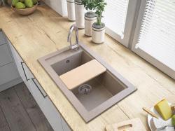 Graniteland Magra Granit Szürke Felépített Mosogató 686 x 427 mm csaplyukkal és rozsdamentes acél dugóval 1208970618
