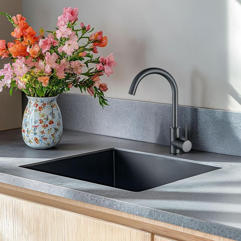 Ausmann Arvia Gun metal PVD konyhai csaptelep forgatható kifolyóval 1208970641