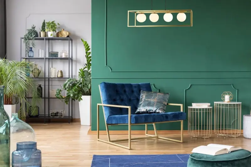 OUTLET Keret Sérült Dekor Avelin függőlámpa arany téglalap alakú kerettel, 80 cm széles 2287