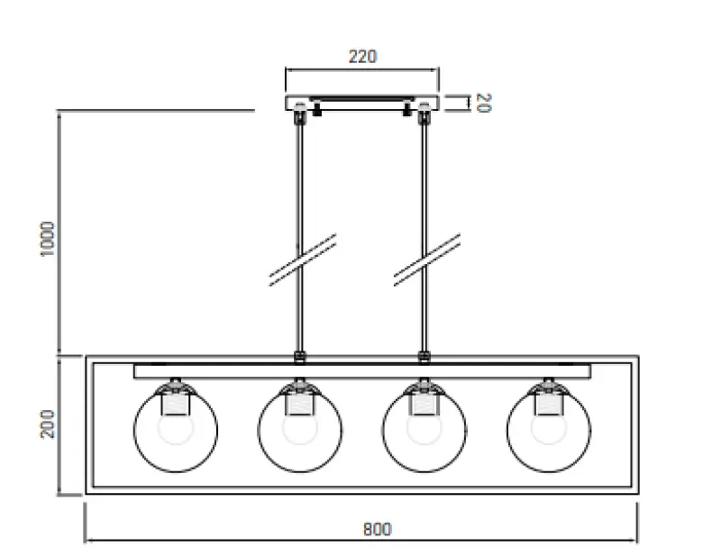 OUTLET Keret Sérült Dekor Avelin függőlámpa arany téglalap alakú kerettel, 80 cm széles 2287