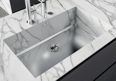 Foster Phantom Base RVS Bodemplaat Werkblad Spoelbak 71x40cm voor Inbouw in Keramiek, Natuursteen en Solidsurface dikte 20mm 1208970694
