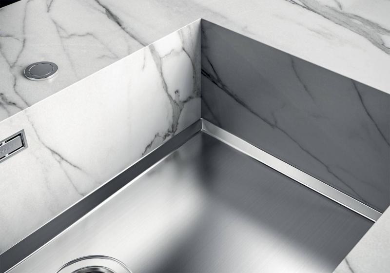 Foster Phantom Base Rozsdamentes Acél Alaplap Munkalap Mosogató 40x40cm Beépíthető Kerámiába, Terméskőbe és Szilárd Felületbe 20mm Vastagság 1208970718
