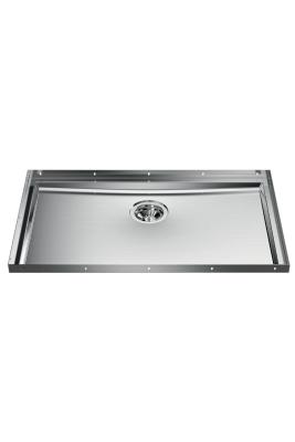 Foster Phantom Base RVS Bodemplaat Werkblad Spoelbak 71x40cm voor Inbouw in Keramiek, Natuursteen en Solidsurface dikte 12mm 1208970721