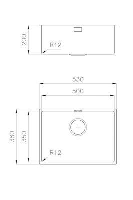 Foster L35 Speciális 35cm hosszú Rozsdamentes acél Mosogató 50 x 35 cm Alulról 1208970723