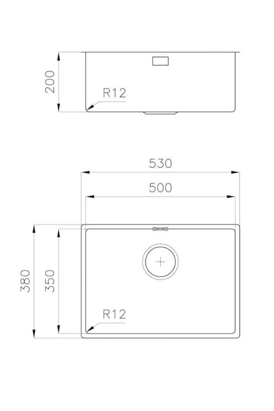 Foster L35 Speciális 35cm hosszú Rozsdamentes acél Mosogató 50 x 35 cm Alulról 1208970723