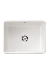 Ausmann Ceramic Mira Kerámia Fehér Mosogató - Alsó és Felső Beépítés 590 x 458 mm rozsdamentes acél dugóval 1208970733