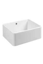 Ausmann Ceramic Mira Kerámia Fehér Mosogató - Alsó és Felső Beépítés 590 x 458 mm rozsdamentes acél dugóval 1208970733