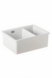 Ausmann Ceramic Ember Kerámia Fehér Másfeles Mosogató Tálca Beépíthető és Aláépíthető 535 x 400 mm rozsdamentes acél dugókkal 1208970735