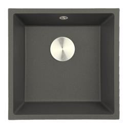 GraniteMy Universal Granit Szürke, sötét Mosogató 40x40 cm Felépítés, Alépítés és Lapbaépítés Rozsdamentes Acél Dugóval 1208970742