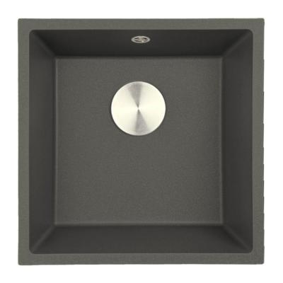 GraniteMy Universal Granit Szürke, sötét Mosogató 40x40 cm Felépítés, Alépítés és Lapbaépítés Rozsdamentes Acél Dugóval 1208970742
