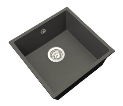 GraniteMy Universal Granit Szürke, sötét Mosogató 40x40 cm Felépítés, Alépítés és Lapbaépítés Rozsdamentes Acél Dugóval 1208970742