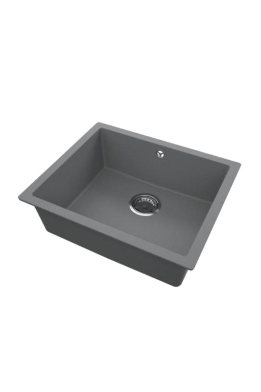 GraniteMy Universal Granit Szürke, sötét Mosogató 50x40 cm Felépítés, Alépítés és Síkbeépítés RVS Dugóval 1208970744