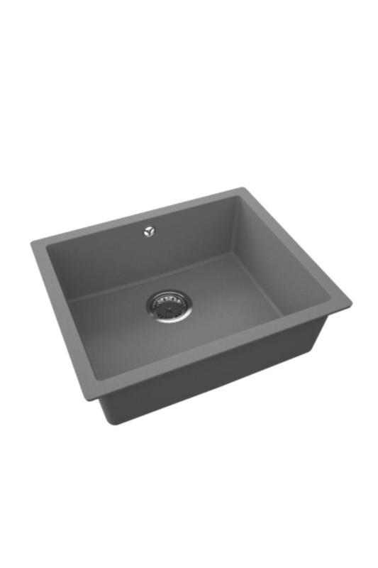 GraniteMy Universal Granit Szürke, sötét Mosogató 50x40 cm Felépítés, Alépítés és Síkbeépítés RVS Dugóval 1208970744