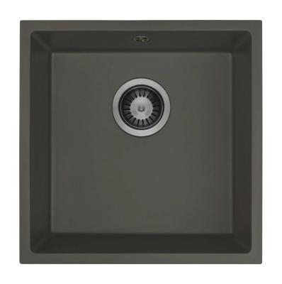 GraniteMy Universal Granit Szürke, sötét Mosogató 40x40 cm Felületi, Alatti és Síkbeépítés Gun metal Dugóval 1208970746
