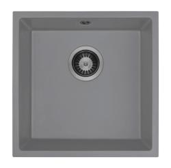 GraniteMy Universal Gránit Szürke Mosogató 40x40 cm Felépítés, Alépítés és Síkbeépítés Gun Metal dugóval 1208970750