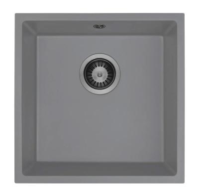 GraniteMy Universal Gránit Szürke Mosogató 40x40 cm Felépítés, Alépítés és Síkbeépítés Gun Metal dugóval 1208970750