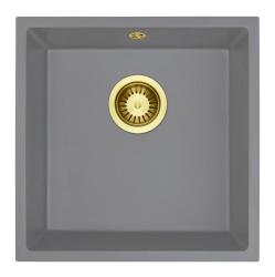 GraniteMy Universal Granit Szürke Mosogató 40x40 cm Felépítés, Alépítés és Síkbeépítés Arany Dugóval 1208970752