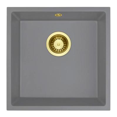 GraniteMy Universal Granit Szürke Mosogató 40x40 cm Felépítés, Alépítés és Síkbeépítés Arany Dugóval 1208970752