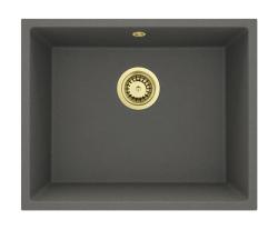 GraniteMy Universal Granit Szürke, sötét Mosogató 50x40 cm Felépítés, Alépítés és Lapépítés Arany Dugóval 1208970756