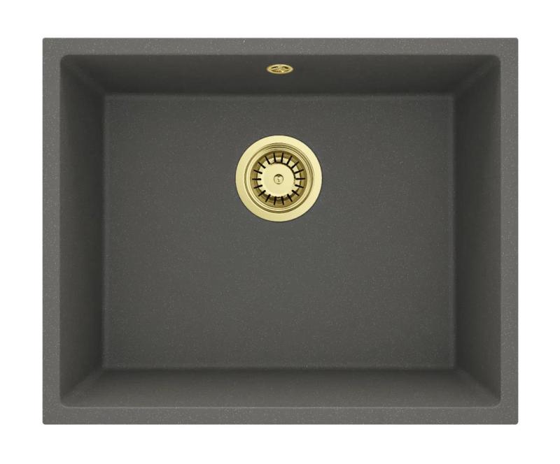GraniteMy Universal Granit Szürke, sötét Mosogató 50x40 cm Felépítés, Alépítés és Lapépítés Arany Dugóval 1208970756