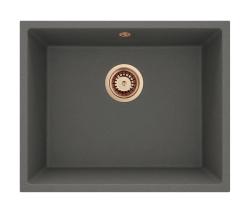 GraniteMy Universal Granit Szürke, sötét Mosogató 50x40 cm Felépítés, Alépítés és Lapba építés Réz dugóval 1208970757