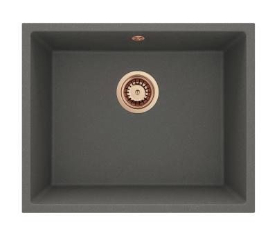 GraniteMy Universal Granit Szürke, sötét Mosogató 50x40 cm Felépítés, Alépítés és Lapba építés Réz dugóval 1208970757