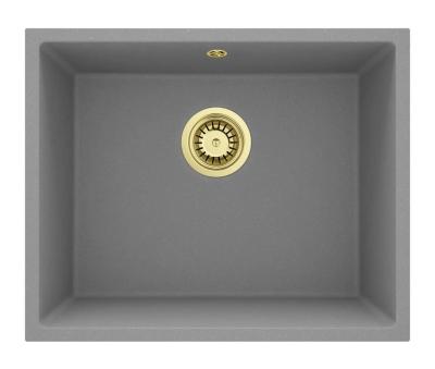 GraniteMy Universal Granit Szürke Mosogató 50x40 cm Felépítés, Alépítés és Síkbeépítés Arany Dugóval 1208970760