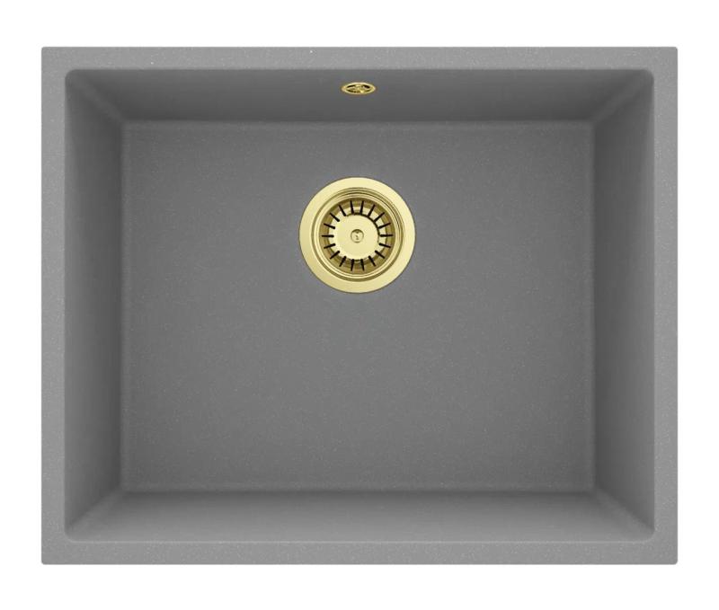 GraniteMy Universal Granit Szürke Mosogató 50x40 cm Felépítés, Alépítés és Síkbeépítés Arany Dugóval 1208970760