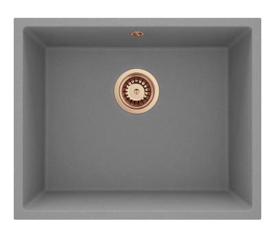 GraniteMy Universal Granit Szürke Mosogató 50x40 cm Felépítés, Alapozás és Lapbeépítés Réz Dugóval 1208970761
