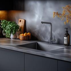 Pure.Sink Prestige Kombinációs készlet Gun metal mosogató 50x40 cm Gun metal Konyhai csapteleppel 1208970763