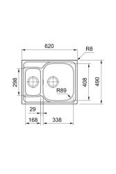 Franke Spark SKX 660 1,5 RVS Mosogató fordítható Felépítés 62x49cm 101.0714.455