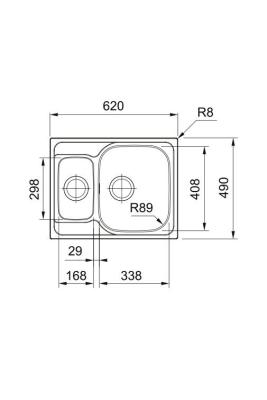 Franke Spark SKX 660 1,5 RVS Mosogató fordítható Felépítés 62x49cm 101.0714.455