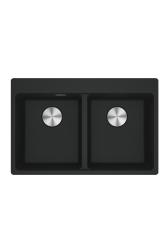 Franke Maris MRG 620 TL Fragranite Matt Fekete Kettős Mosogató 76 x 50 cm Felépítés Csaphellyel 114.0668.738