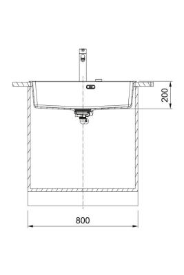 Franke Maris MRG 610-70 TL Fragranite Matt Fekete Mosogató 78 x 50 cm Felépítés Csaptelep lyukkal 114.0668.727