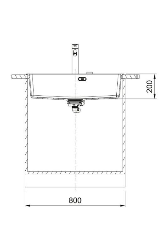 Franke Maris MRG 610-70 TL Fragranite Matt Fekete Mosogató 78 x 50 cm Felépítés Csaptelep lyukkal 114.0668.727