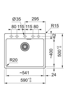 Franke Maris MRG 610-50 TL Fragranite Matt Fekete Mosogató Felületre Szerelhető Csaphellyel 114.0668.630