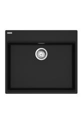 Franke Maris MRG 610-60 Care Fragranite Matt Fekete sekély mozgássérült mosogató 635 x 559 mm Felépítés csaplyukkal 114.0729.484