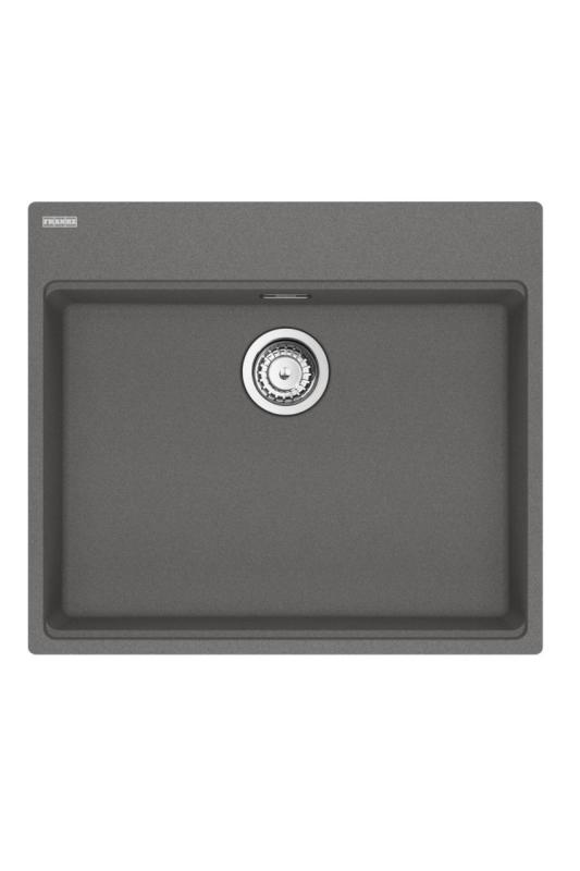 Franke Maris MRG 610-60 Care Fragranite Stone szürke sekély fogyatékkal élő mosogató 635 x 559 mm Felépítés csaptelep lyukkal 114.0729.486