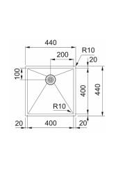 Franke Bolero Plus New R10 B2X 210-40-40 RVS Mosogató Vlakinbouw Alulról és felülről szerelhető 40x40 cm 127.0728.976
