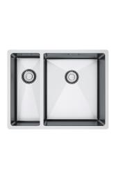 Franke Bolero Plus New R10 B2X 260-34-16 BR 1,5 Féltejes rozsdamentes acél mosogató Lapra szerelhető, alulról szerelhető és felülről szerelhető 56x45 cm 127.0733.338