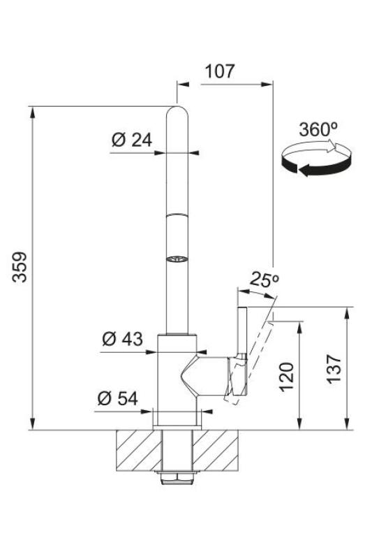 Franke Lina Konyhai Keverőcsap Króm Kihúzható Kézizuhannyal 115.0693.229