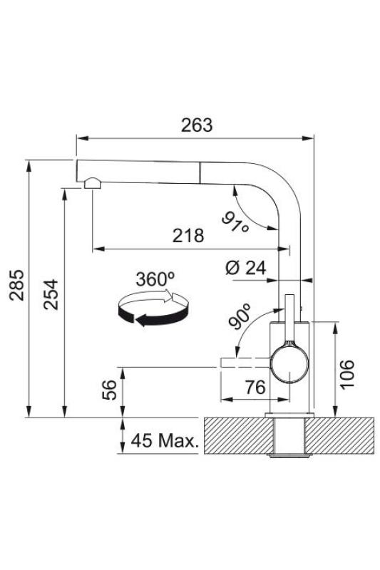 Franke Lina L Konyhai csaptelep Coffee cream kihúzható kifolyóval 115.0728.488
