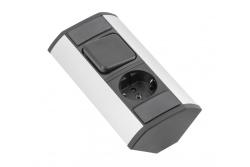 MINI sarokhosszabbító kapcsolóval és schuko aljzattal 230 V 16 A