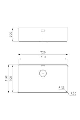 Foster Phantom Slimline Rozsdamentes Acél Mosogató 71x40cm Alulról Szerelhető Kerámia Munkalapokhoz 1208971121