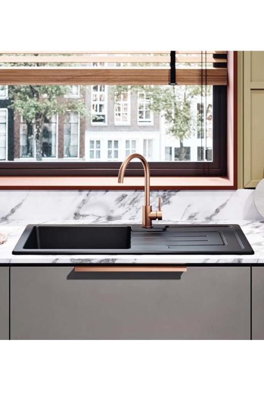 Ausmann Ceramic Sylva Kerámia Fekete Mosogató Csepegtetős Résszel 1000 x 500 mm 1208971125