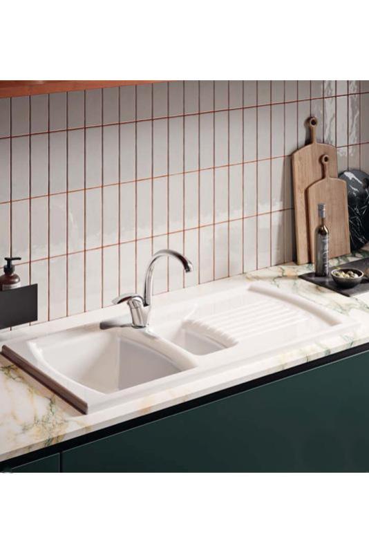 Ausmann Ceramic Crest 1,5 Kerámia Fehér Mosogató Csepegtetővel 995 x 497 mm 1208971131