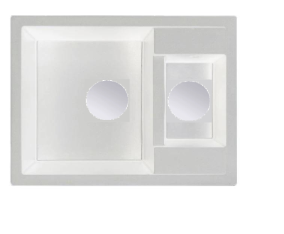GraniteMy Smart extra sekély 1,5 gránit felépítményű fehér mosogató 58x44cm réz dugóval 1208970052