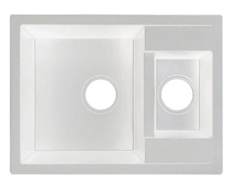 GraniteMy Smart extra sekély 1,5 gránit felépítményű fehér mosogató 58x44cm réz dugóval 1208970052